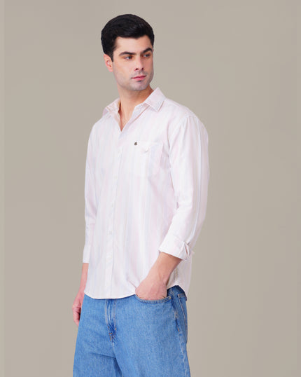 Pastel Multicolor Striped Oxford Regular Fit Shirt
