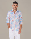Multicolor Watercolor Print Polyester Regular Fit Shirt