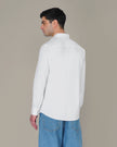 White Solid Polyester Blend Regular Fit Shirt