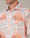 Multicolor Graphic Print Linen Blend Regular Fit Shirt