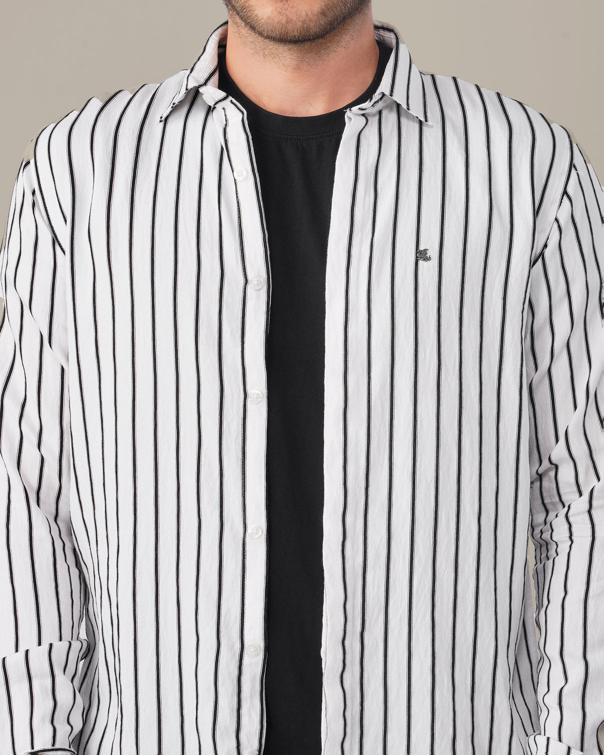 The White Stripe Shirt - Viscose Blend · Regular Fit