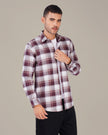 Burgundy Plaid Oxford Regular Fit Shirt