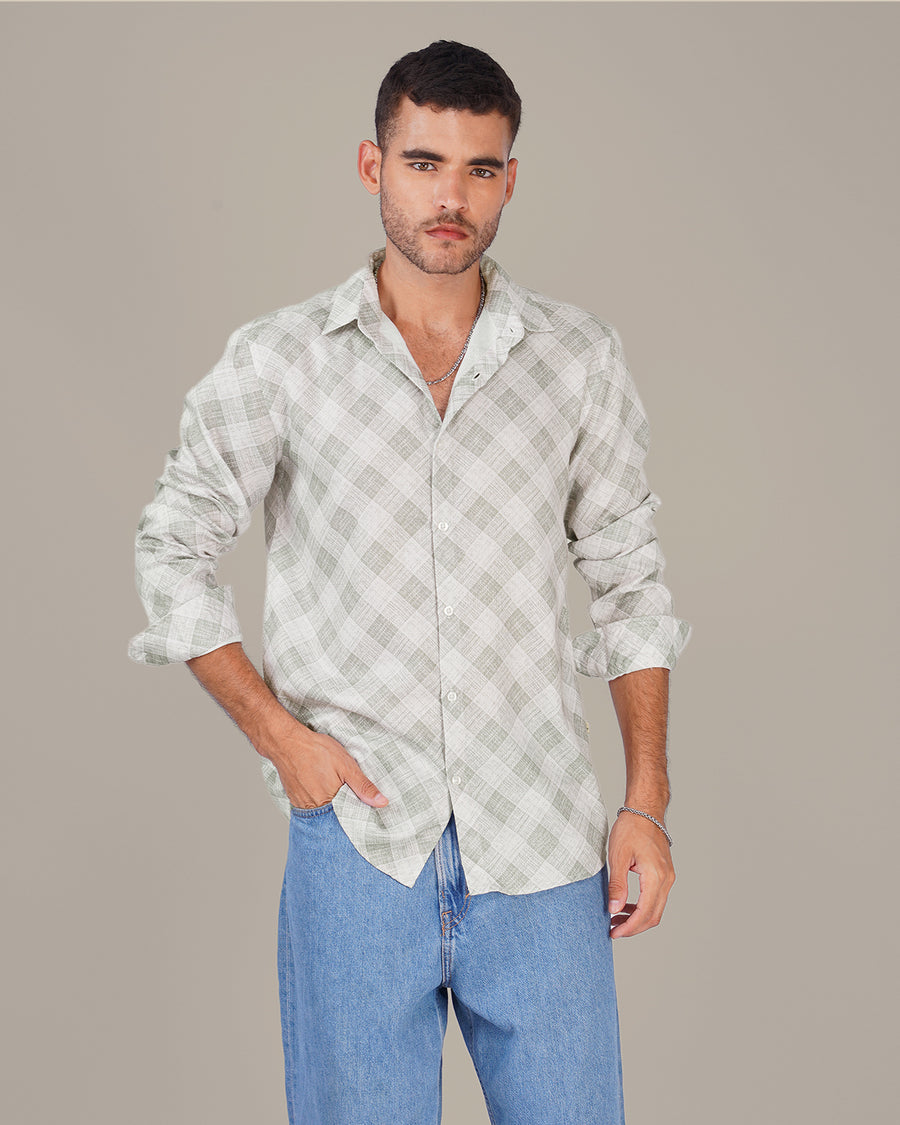 The White Check Shirt - Polyester · Regular Fit