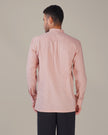 Light Pink Solid Slub Cotton Mandarin Collar Shirt