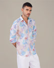 Multicolor Watercolor Print Polyester Regular Fit Shirt