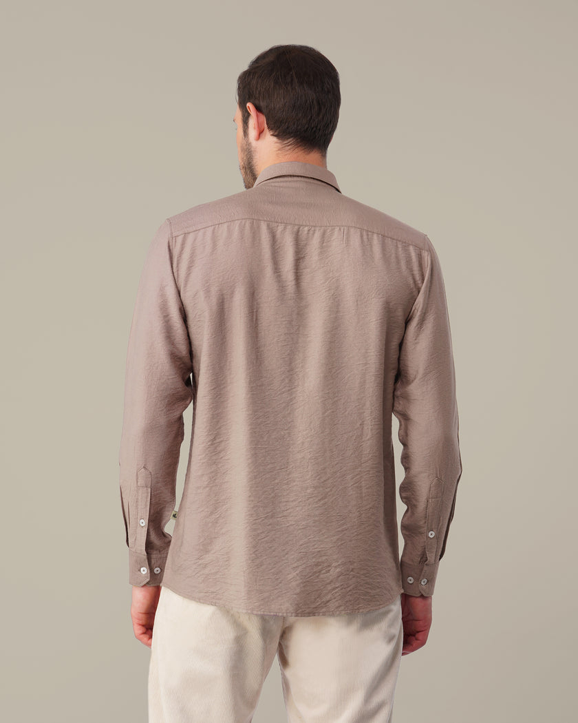 Dusty Rose Solid Poly-Viscose Standard Fit Shirt