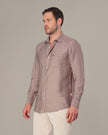 Dusty Rose Solid Poly-Viscose Standard Fit Shirt