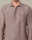 Dusty Rose Solid Poly-Viscose Standard Fit Shirt