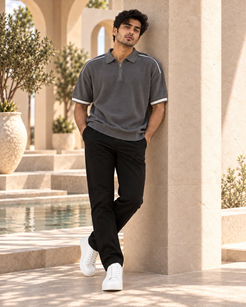 The Grey Polo Pure Cotton · Slim Fit