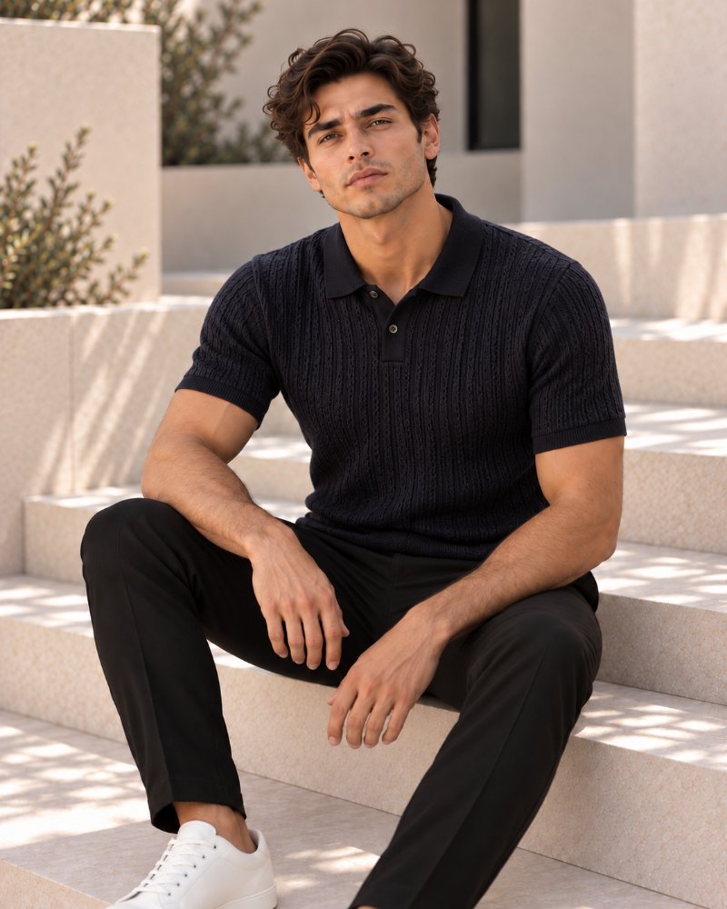 The Black Polo- Pure Cotton · Slim Fit