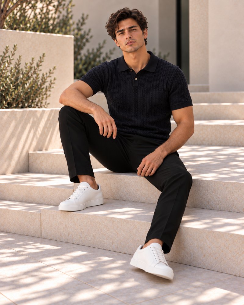 The Black Polo- Pure Cotton · Slim Fit