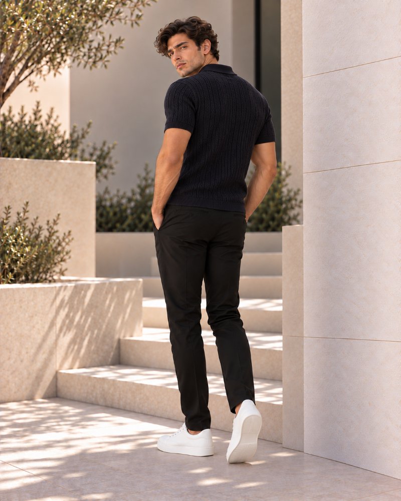 The Black Polo- Pure Cotton · Slim Fit