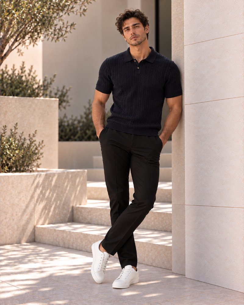 The Black Polo- Pure Cotton · Slim Fit