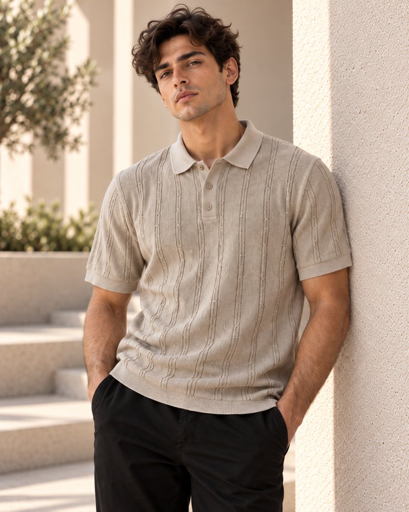 The Beige Polo - Pure Cotton · Slim Fit