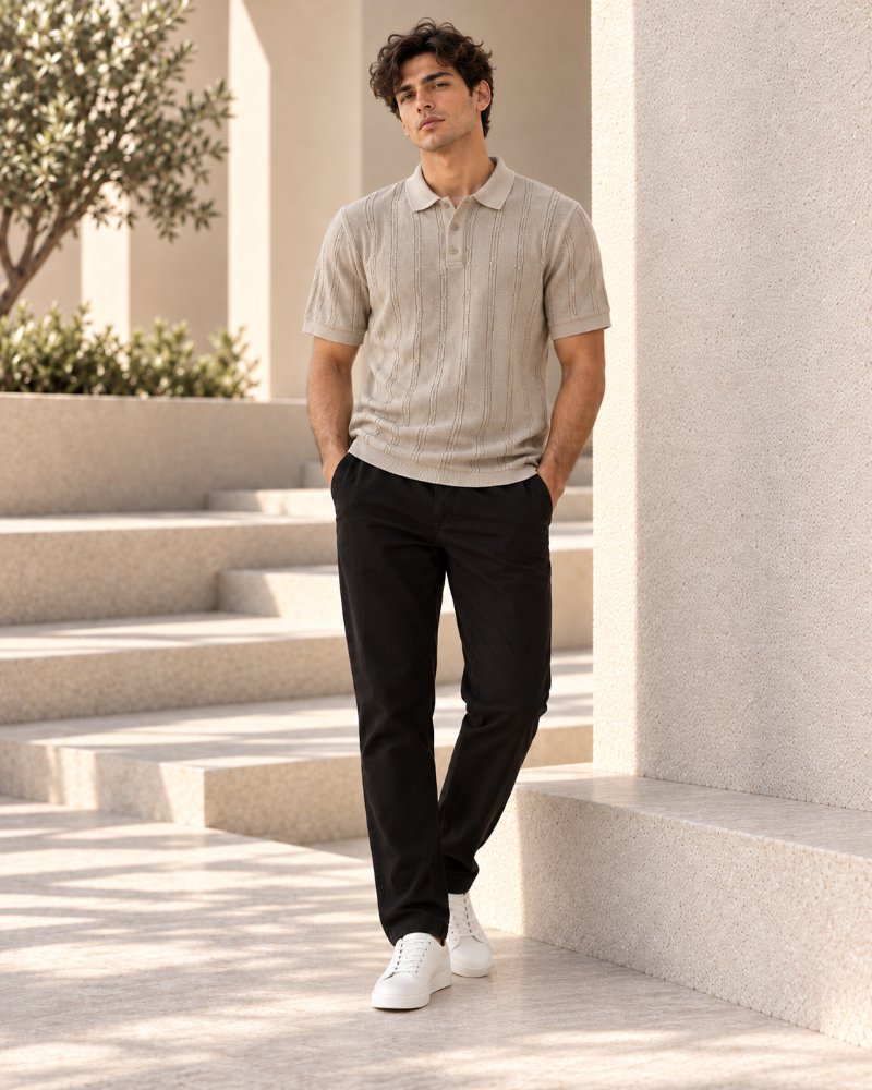 The Beige Polo - Pure Cotton · Slim Fit