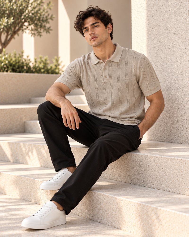 The Beige Polo - Pure Cotton · Slim Fit