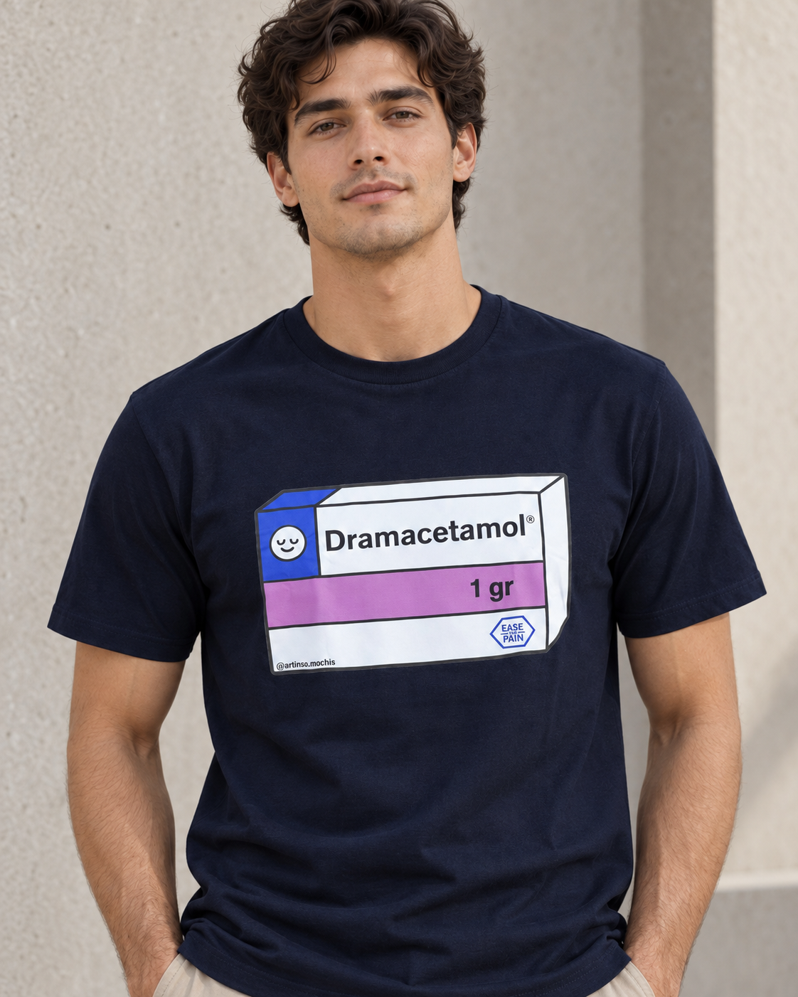 The Navy Blue Graphic Tee Pure Cotton · Regular Fit