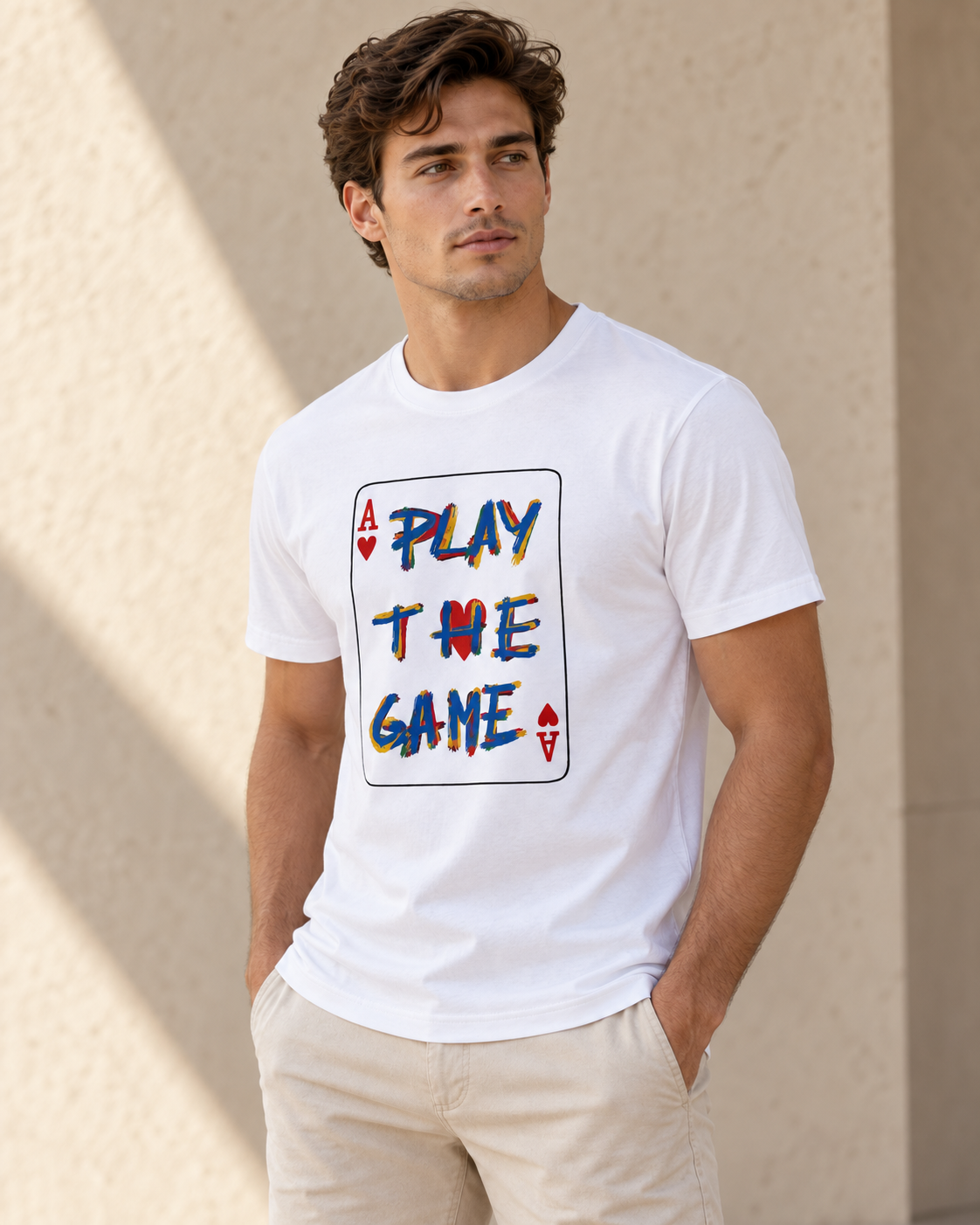 The White Graphic Tee - Pure Cotton · Regular Fit
