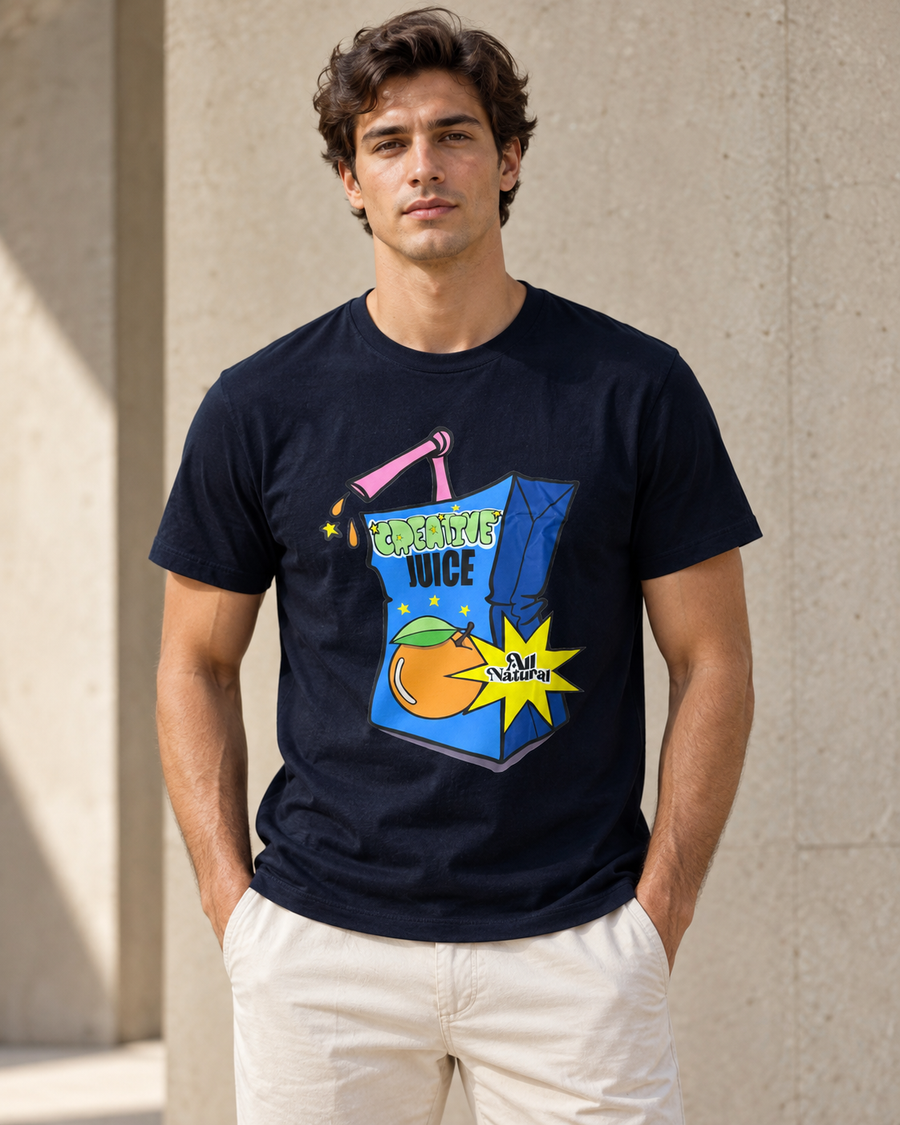 The Black Graphic Tee Pure Cotton · Regular Fit