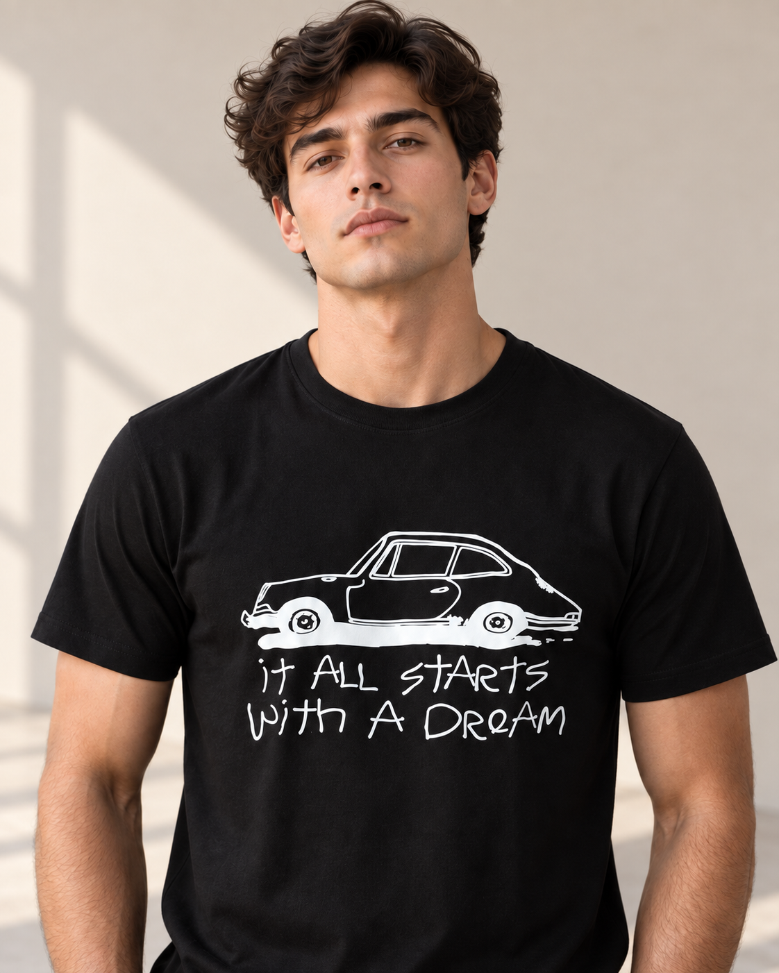 The Black Graphic Tee Pure Cotton · Regular Fit