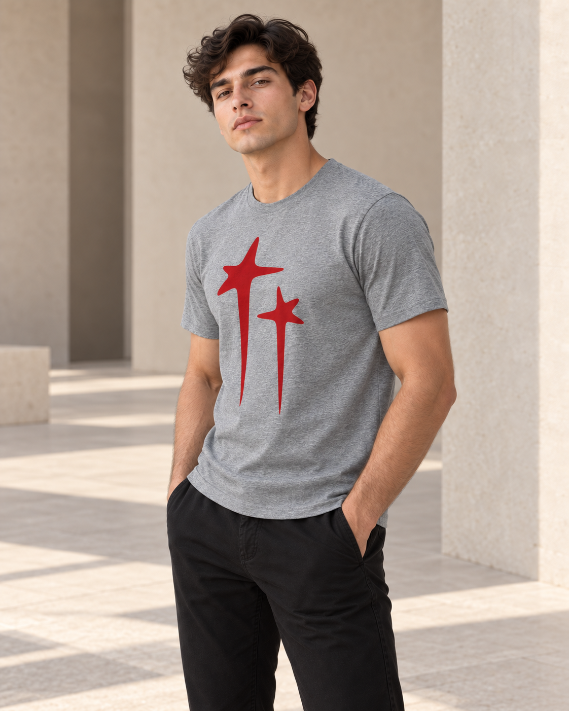 The Grey Graphic Tee - Pure Cotton · Regular Fit