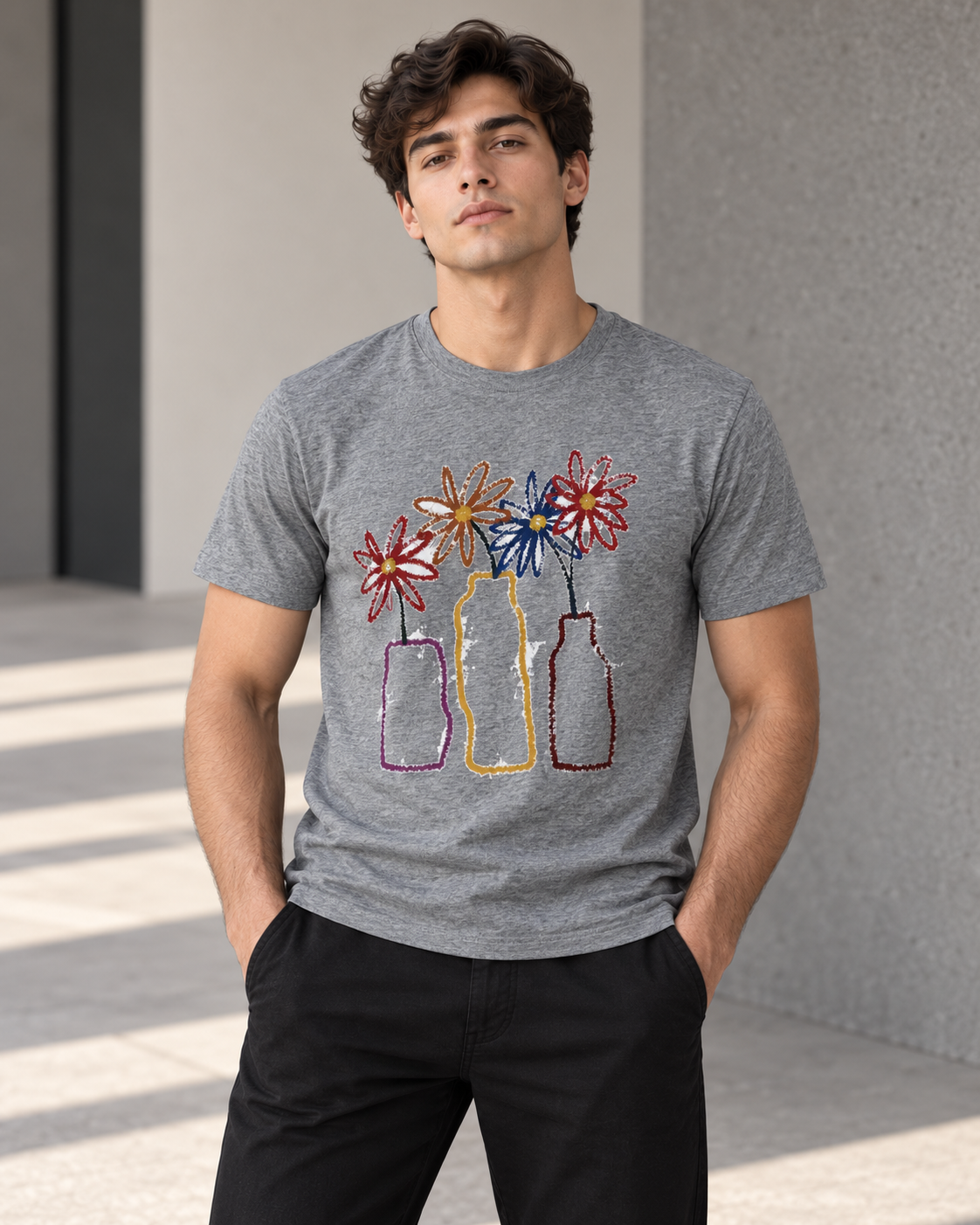 The Grey Graphic Tee Pure Cotton · Regular Fit