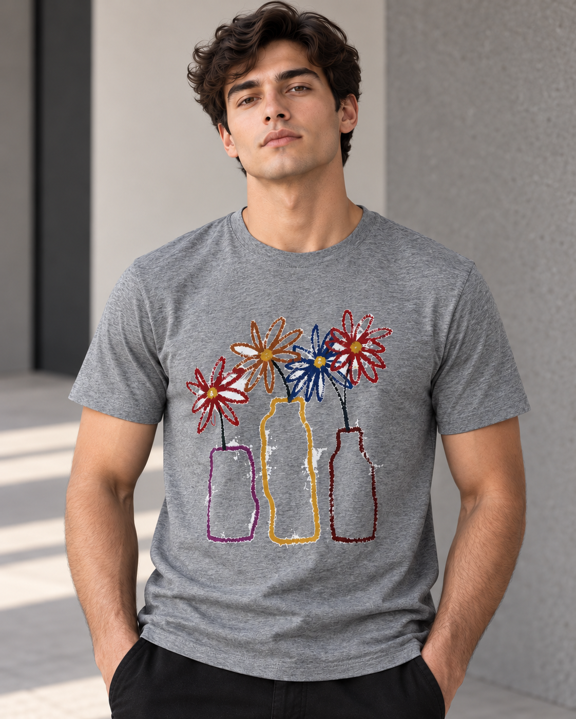 The Grey Graphic Tee Pure Cotton · Regular Fit