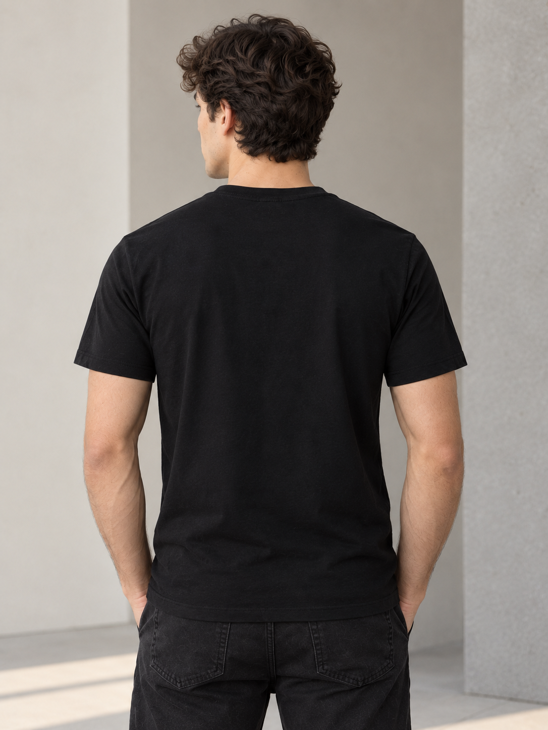 The Black Graphic Tee Pure Cotton · Regular Fit