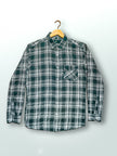 Dark Green Checkered Cotton Classic Fit Shirt