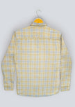 Soft Yellow Plaid Cotton Regular Fit Shirt