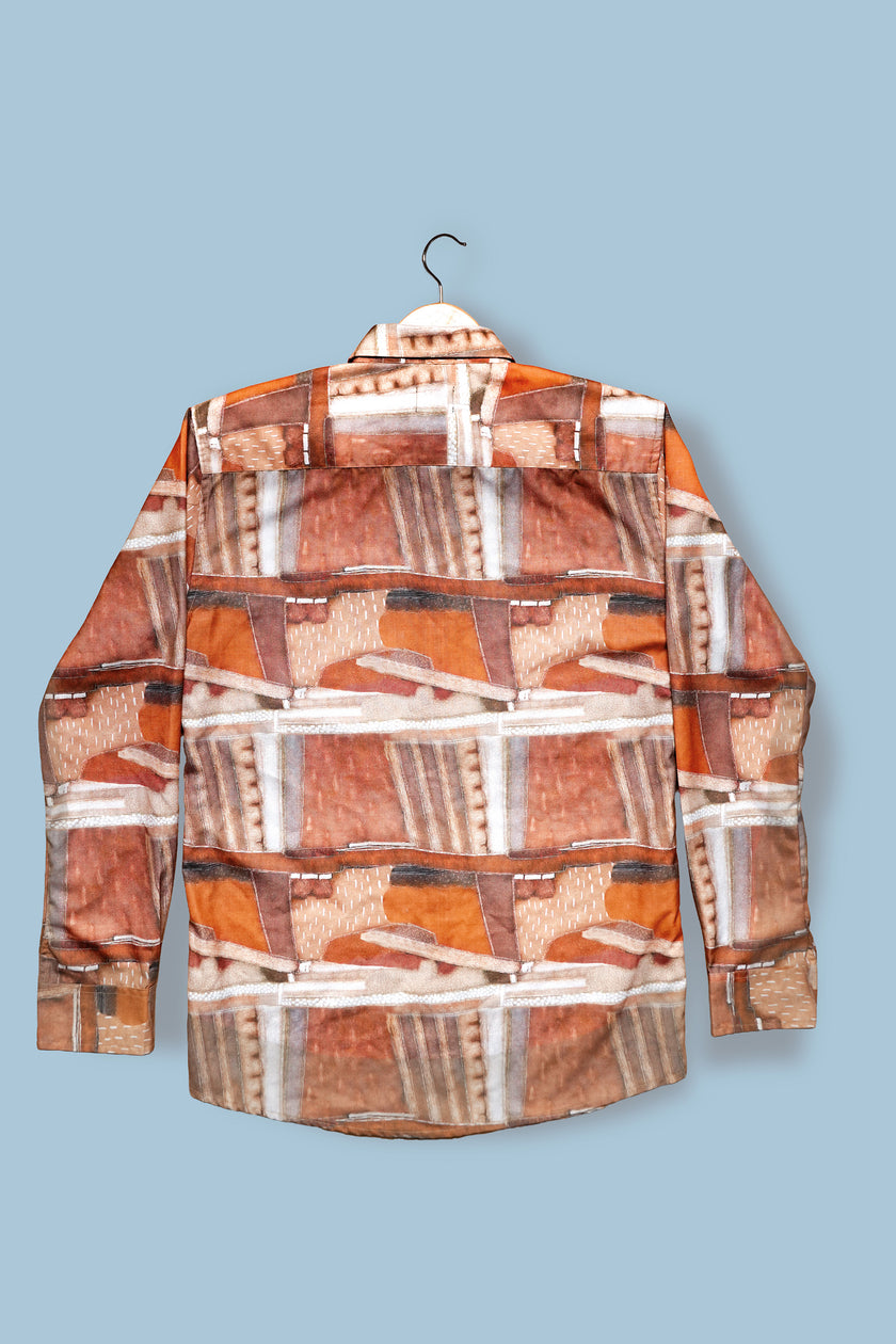 Earthy Abstract Polyester Regular Fit Shirt