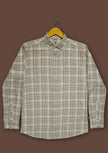 Brown Check Cotton Slub Classic Fit Shirt