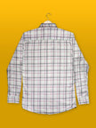White and Pink Check Cotton Slub Regular Fit Shirt