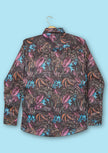 Black Multicolored Floral Polyester Regular Fit Shirt