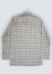 Yellow Blue Checkered Linen Cotton Blend Classic Collar Shirt
