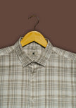Brown Check Cotton Slub Classic Fit Shirt