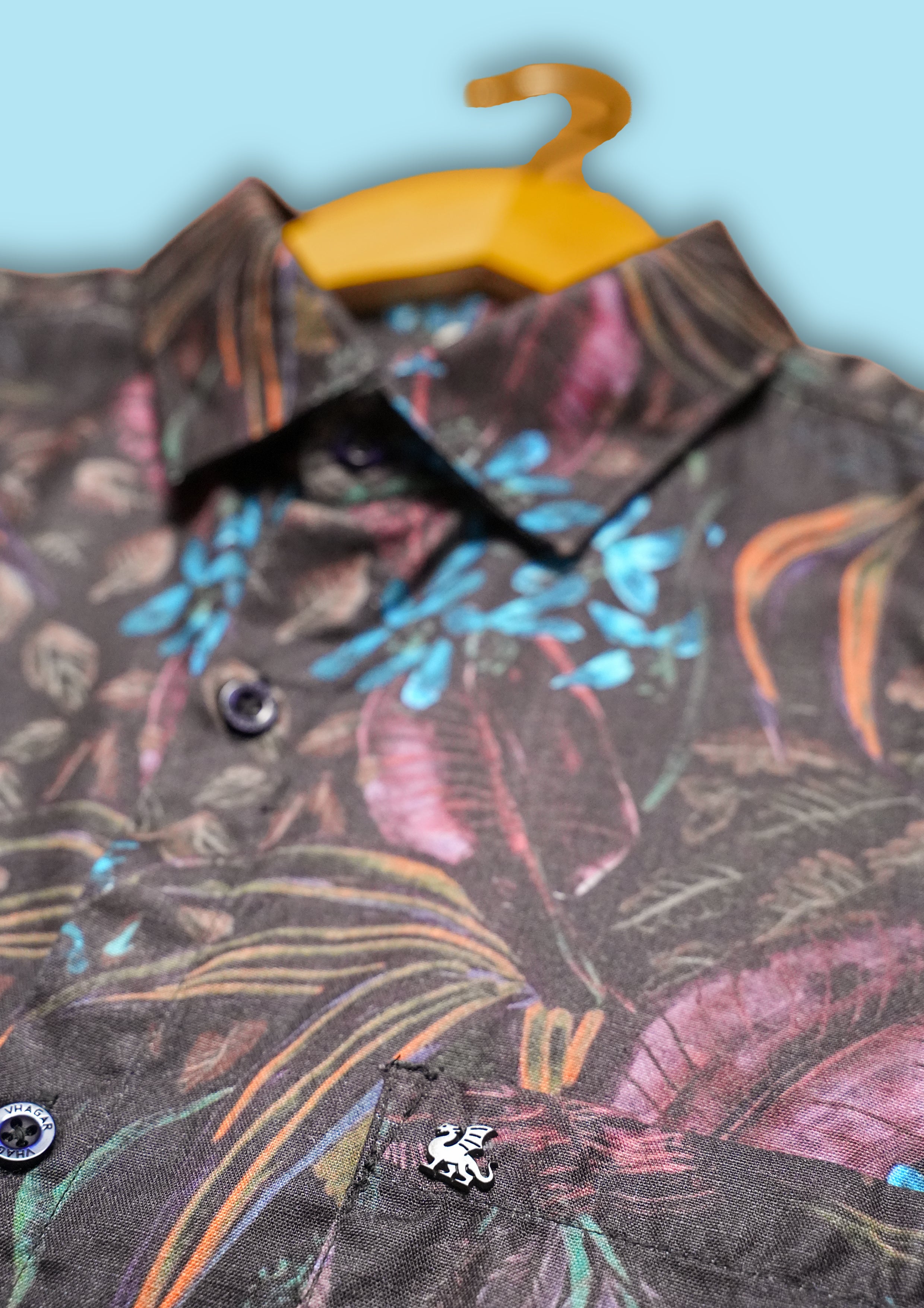 Black Multicolored Floral Polyester Regular Fit Shirt