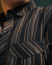 Dark Brown Striped 100% Cotton Slub Shirt