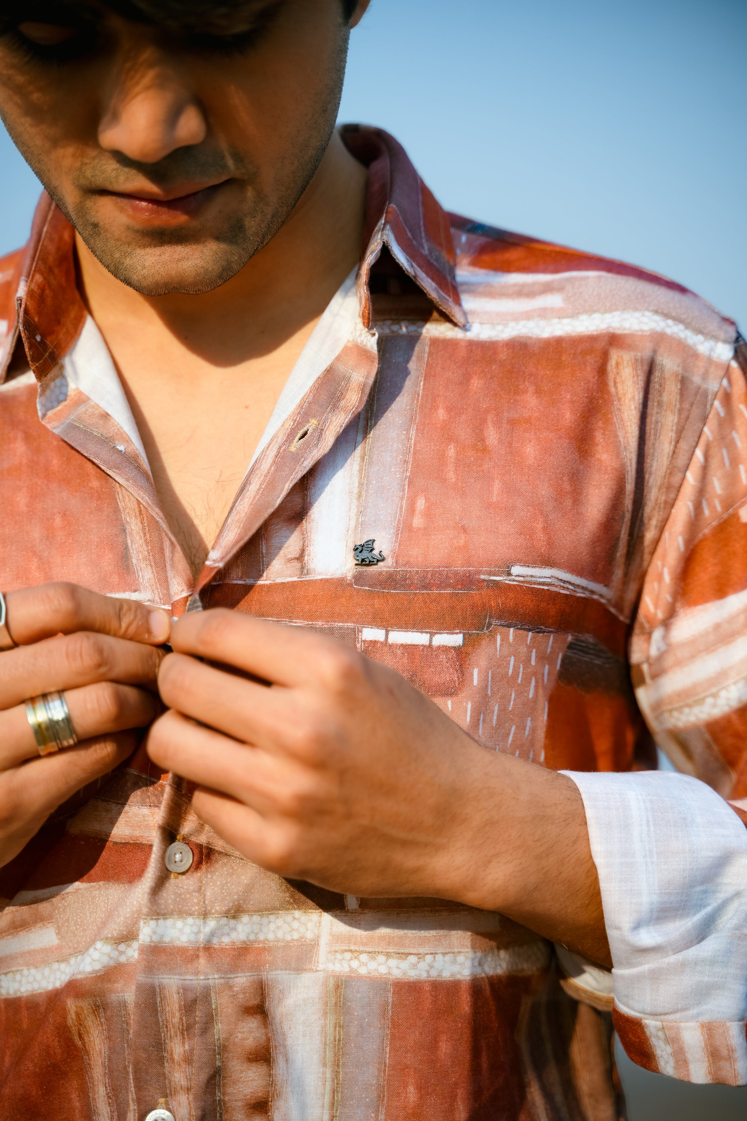 Earthy Abstract Polyester Regular Fit Shirt