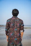 Black Multicolored Floral Polyester Regular Fit Shirt