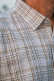 Brown Check Cotton Slub Classic Fit Shirt