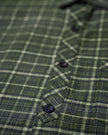 Olive Green Plaid Linen Cotton Regular Fit Shirt