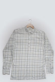 Yellow Blue Checkered Linen Cotton Blend Classic Collar Shirt