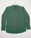 Forest Green Solid Polyester Blend Regular Fit Shirt