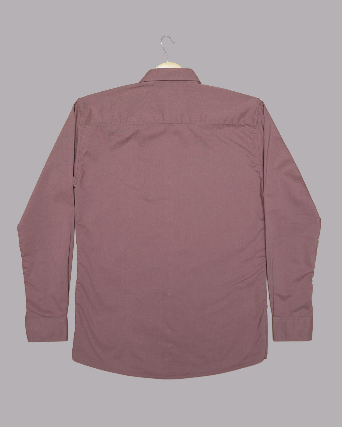 Mauve Solid Twill Polyester Blend Regular Fit Shirt