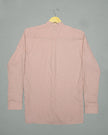 Pale Pink Solid Linen Blend Mandarin Collar Shirt