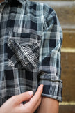Black and White Plaid Cotton Regular Fit Shirt