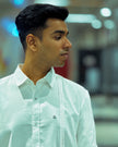 White Solid Polyester Blend Regular Fit Shirt