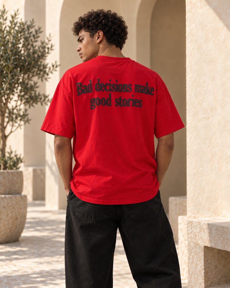 The Dark Red Logo Tee - Pure Cotton · Boxy Fit