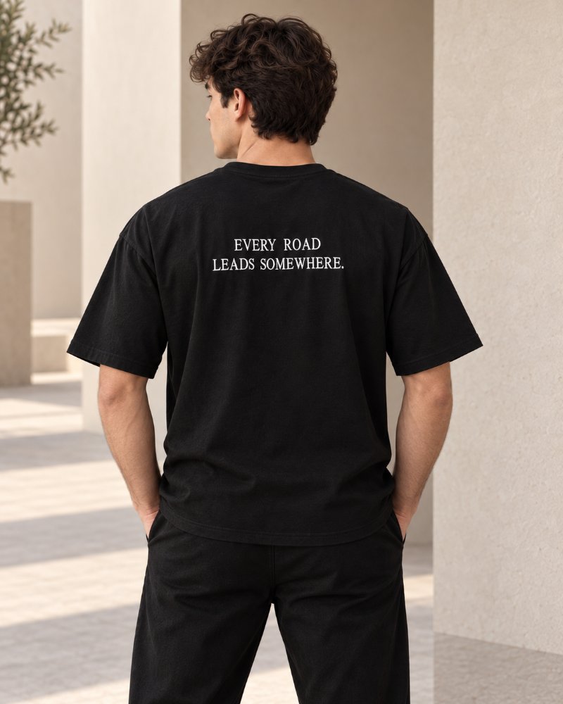 The Black Abstract Tee - Pure Cotton · Boxy Fit